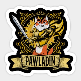 Pawladin Tabletop RPG D20 Funny Cat Paladin Dungeon Master Sticker